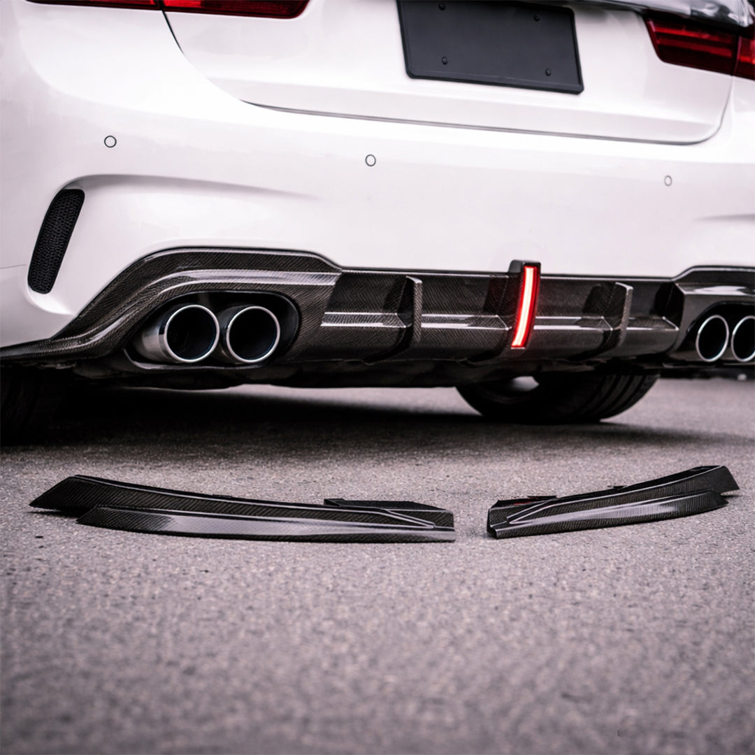 Carbon Fiber KBL Style Rear Bumper Diffuser with LED – BMW G20