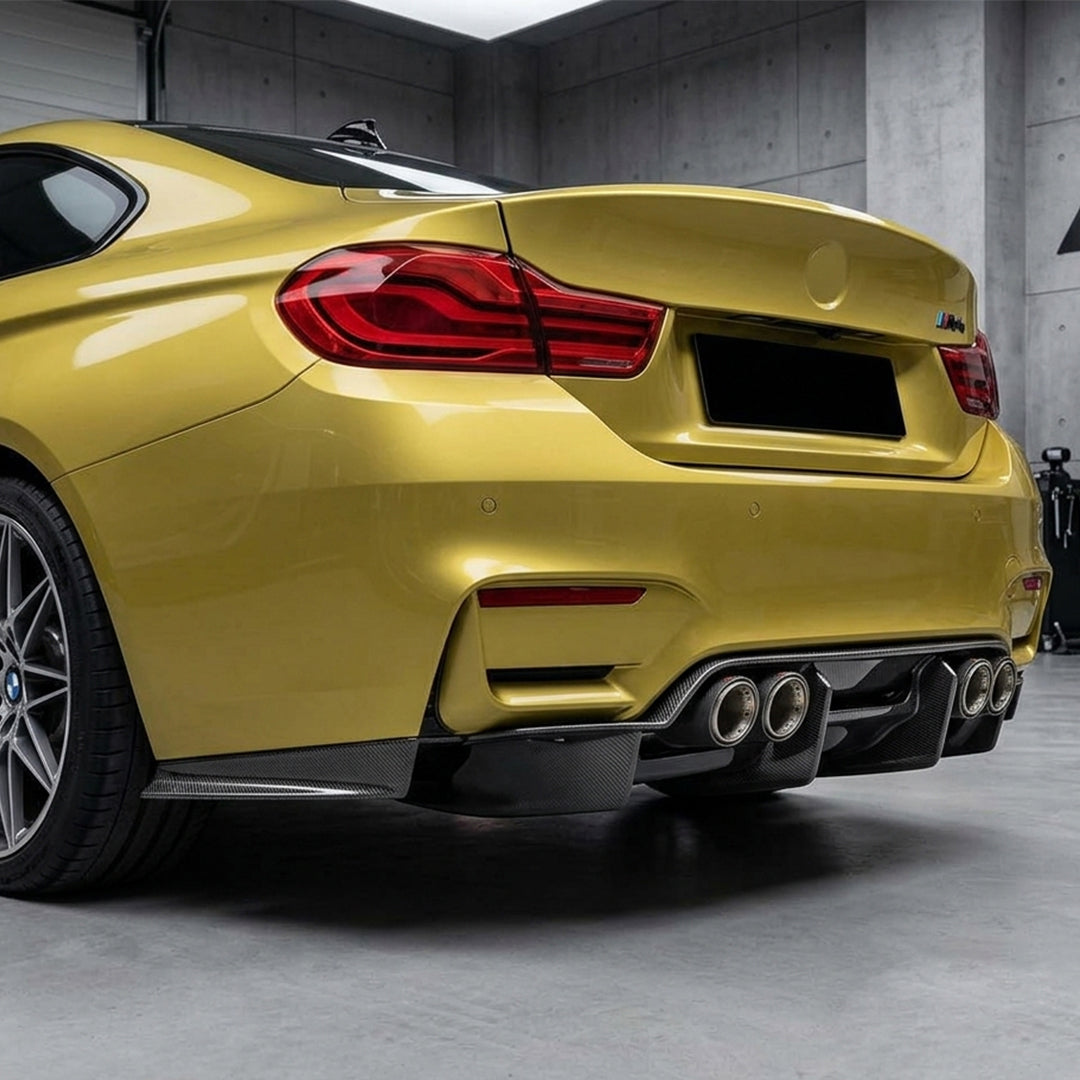 Carbon Fiber PSM Style Rear Diffuser (4 pcs) - BMW M3 & M4 F80 / F82 / F83 (2014-2020)